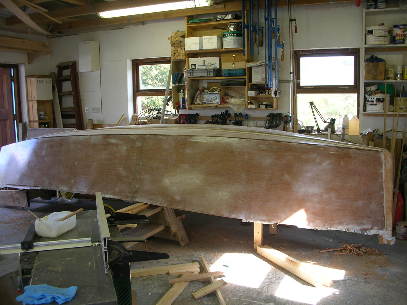 Removing strongback from 16' lugsail yawl by Roeboats West Cork Ireland for sale