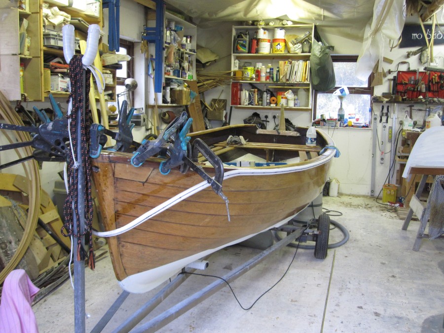 Rankin Dinghy in for repair. | Wooden boat builder, Boat 